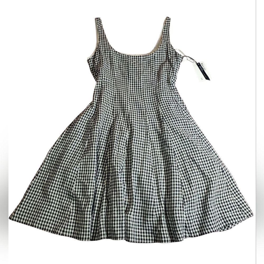NWT Bailey 44 Linen Blend Gingham Fit & Flare Dress - Picture 3 of 13